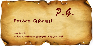Patócs Györgyi névjegykártya