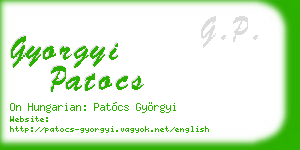 gyorgyi patocs business card